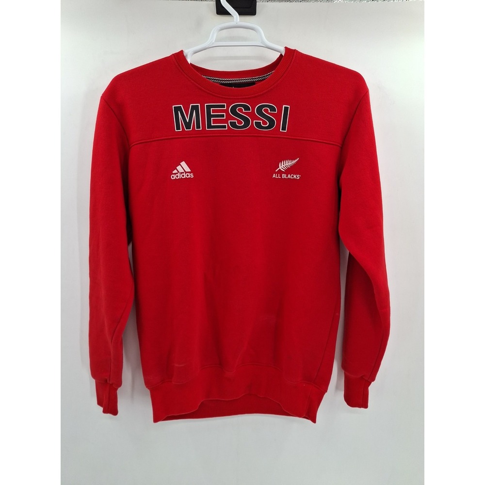 Adidas California New Zealand All Blacks Messi XXL Red Crewneck Sweatshirt